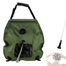 Camping Shower Bag, 5 Gal/20L Solar Portative Shower Bag with Hose & Mesh Bag Solar Heating Outdoor Portable Shower Douche for Traveling Hiking Beach Swimming Supplies Accessories