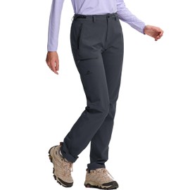 Pioneer Camp Hiking Pants Women Lightweight Quick Dry Stretch Travel Cargo Pants Elastic Waist Water Resistant Work Golf Outdoor Charcoal Grey