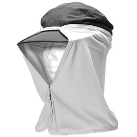 GoodsLand GD-CAPNECKCV [2 color] Cap on Neck Guard, Summer, Unisex, Men's, Women's, Sunburn Protection Goods, UV Protection, Face Mask, Neck Cover, gray (light gray)