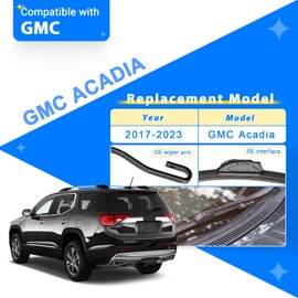 RAINTOK Windshield Wiper Blades Replacement for 2017-2023 GMC Acadia Original Factory Quality Front Rear Wipers Blade Set for My Car - 24" 20" 10" (Pack of 3)