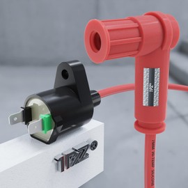 1PZ JRG-C01 12V Ignition Coil 18.1 inches (46 cm) Universal Durable Honda Monkey Gorilla Super Cab Magna 50 JAZZ Little Cab NS-1 FTR223 Gyro UP Late Gyro Canopy Replacement Bike Motorcycle Scooter
