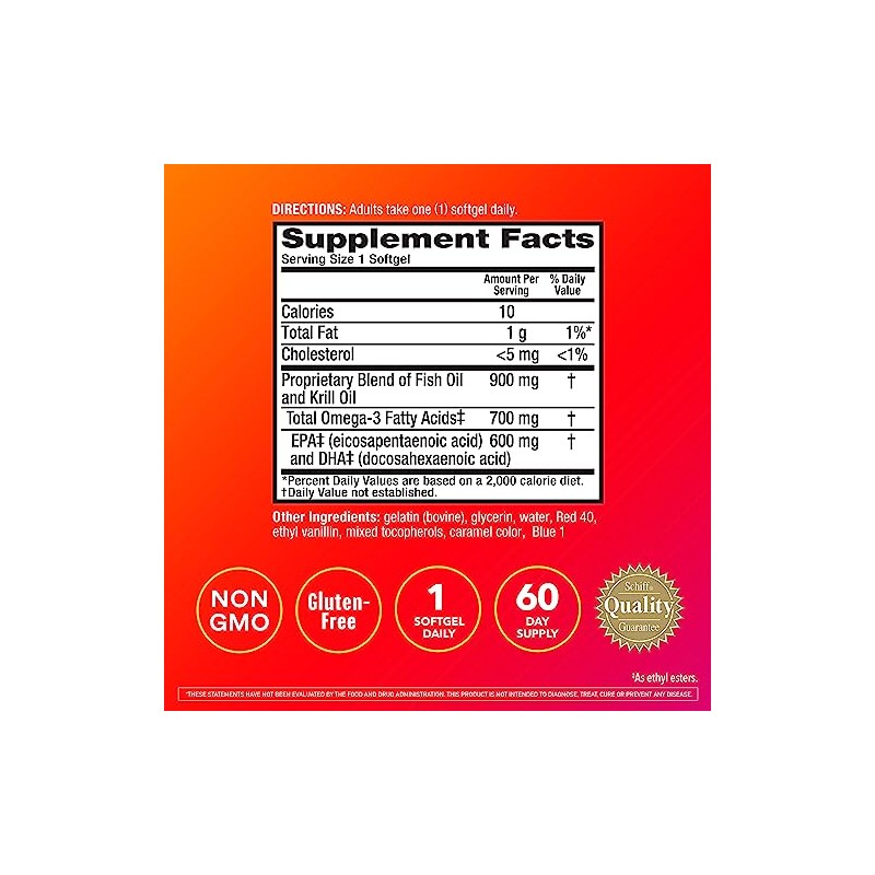 Megared Advanced 4-in-1 Concentrated Omega-3 Fish & Krill Oil Supplement,