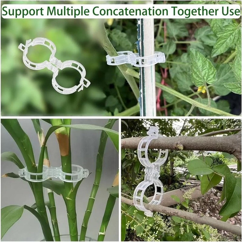 Plant Support Clips 50pcs Reusable Tomato Clips Plastic Trellis Clips