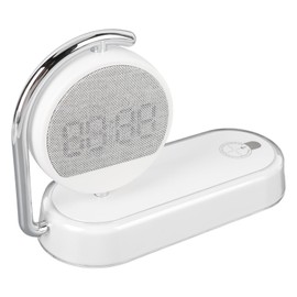 Luocute Bedside Lamp with Alarm Clock, 15W Wireless Charging USB Powered 3 Brightness Levels Nightstand Reading Light, Suitable for Home Dorm Office