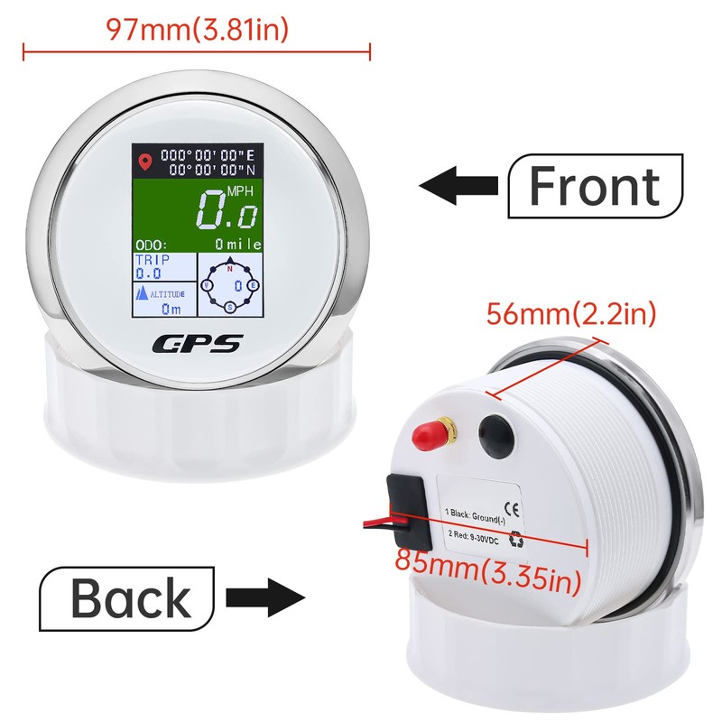 MAIMEIMI GPS Speedometer 85mm 3-3/8" Digital Boat GPS Speedometer Gauge