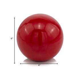 Modern Day Accents 4490 Bola Poppy Red Sphere, Aluminum, Filler, Decorative Orbs, Tabletop Modern Wall Decor, Decorative Balls for Centerpiece Bowls, Home Office, Home Decor, 4-inch Ball
