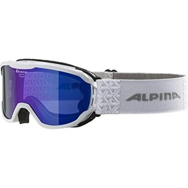 ALPINA PHEOS - Verspiegelte, Kontrastverstärkende & Polarisierte Skibrille Mit 100% UV-Schutz Für Kinder, white, One Size