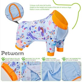PetWarm Recovery Suit for Dogs – Dog Cat After Surgery Onesie for Male & Female Dogs – Post-Spay & Neuter, Weaning, Prevents Licking–Cotton Protect Dog Abdominal–Dog Cone & E-Collar Alternative,Large