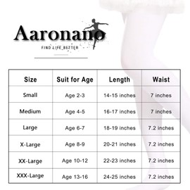 Aaronano Little Girls' Footed Tights 3-Pair-Pack Size S(2T-3T), Footed Black, White & Fleshcolor