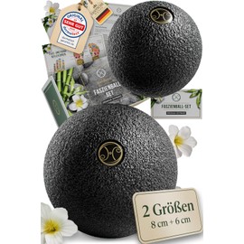 HELDSON Premium Fascia Ball Small Set of 2 [6 cm & 8 cm] - Fascia Ball Hard - Fascia Ball for Feet - Massage Ball to Release Tension in the Neck, Shoulder - Fascia Ball - Massage Ball Back