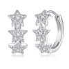 Deyanse Sterling Silver Hoop Earrings for Women, Silver Star Hoop