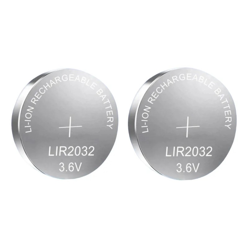 2 Pilas Cr2032 (equivalente A Lir2032) Recargables 3.6v