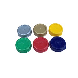 The Dairy Shoppe Multi Color Easy ID Caps for Glass Milk Bottles 48 MM (12, 6 colors- 2 of each)