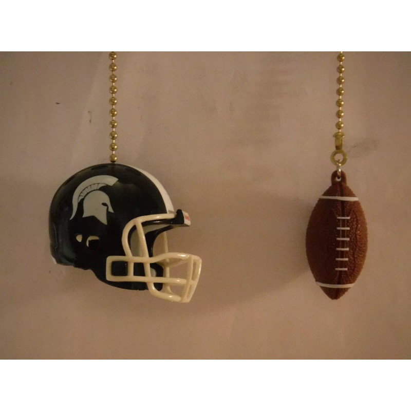 Riddell MICHIGAN STATE CEILING FAN PULL CHAIN SET HELMET AND