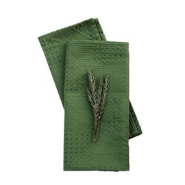 FLCSIed Linen Waffle Napkins 15 x 15 Inch,100% Cotton Waffle Weave Kitchen Dish Cloths Linen Forest Green Christmas Cloth Napkins Set of 6 (Forest Green)