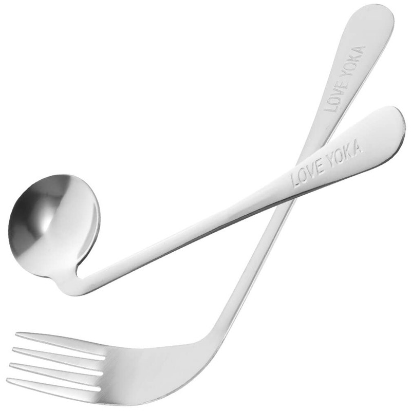 Rehabilitation Aid Spoon Angled Fork Spoon Curved Utensil Angled Fork