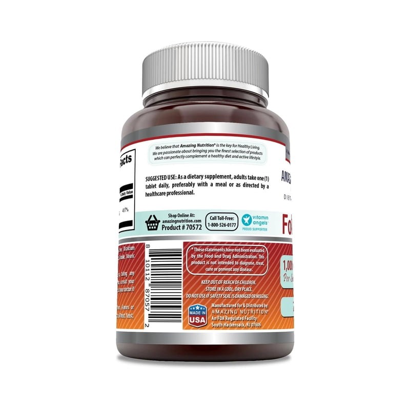 Amazing Nutrition Folic Acid Salud Prenatal Embarazo 240 Tabs