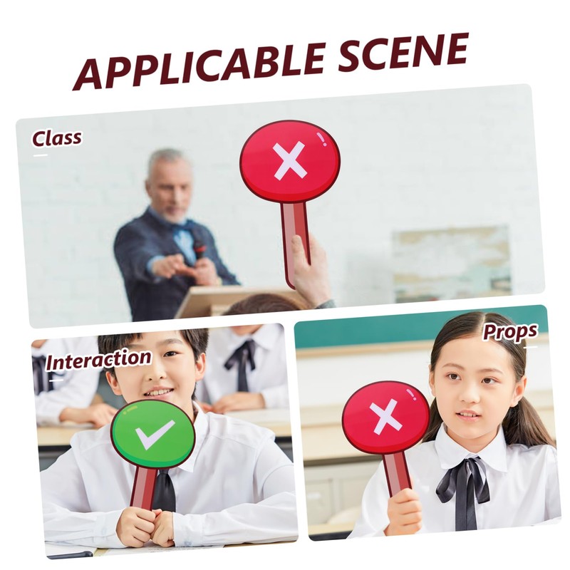 FUNOMOCYA 2Pcs Handheld Voting Paddle Teacher Judging Board Reusable Classroom