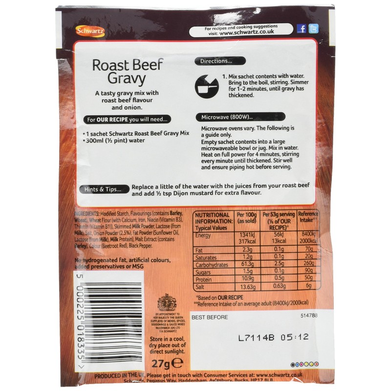 Schwartz Mix for Roast Beef Gravy 27 g (Pack of