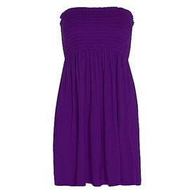 GUBA® Womens Sheering Top Strapless Boob Tube Gater Bandeau Elasticated Bust - Ladies Plain Beach Summer Mini Dress Boobtube Top (Purple, Large-X-Large)