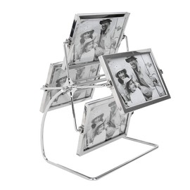 CHICIRIS Photo Carousel, Photo Cube, Horizontal Placement Photography Studio Rotating Metal Photo Picture Frame for 6x4in Photo