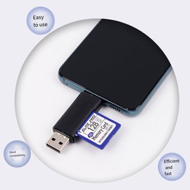 Convenient TF/Type-c Card Reader for 1GB Movies Transfer TF High-Speed Read ABS Multi-Function Card Reader 2-in-1