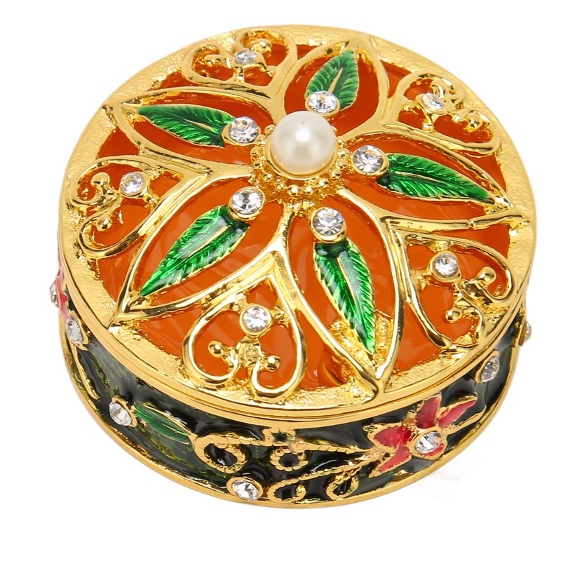 Metal Jewelry Box Innovative Exquisite Hand Painted Hinged Jewelry Organizer