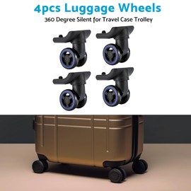 4PCS Luggage Swivel Wheels Replacement 360 Degree Silent for Outdoor Travel Case Trolley