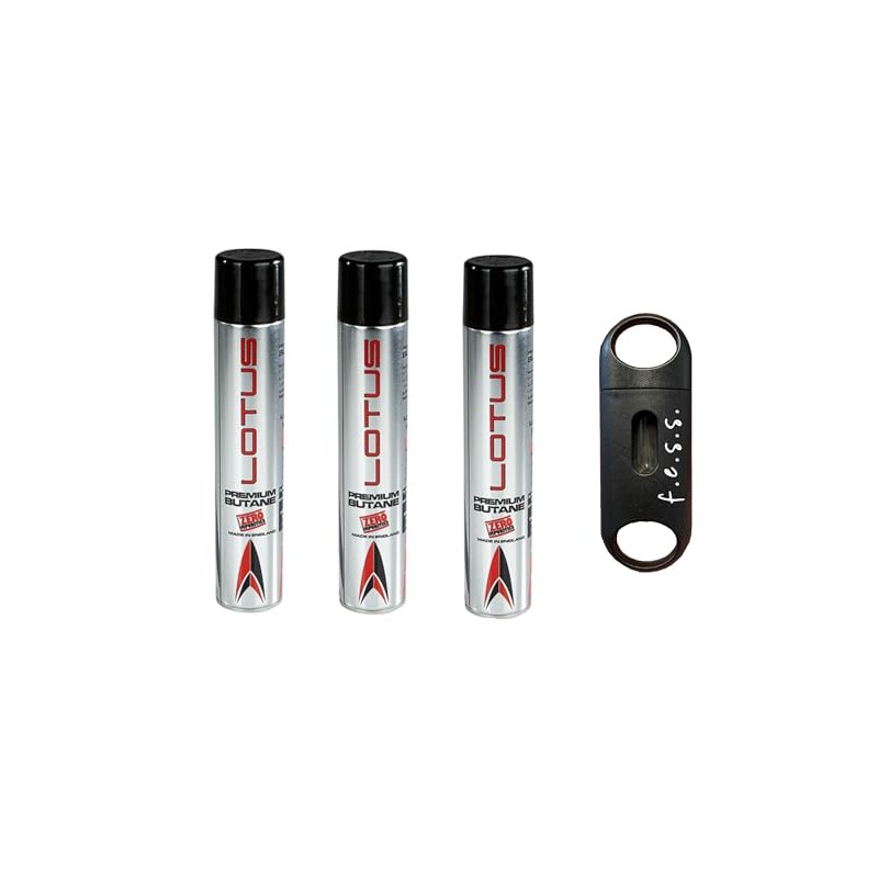 f.e.s.s. Lotus Super Premium Butane Gas Refill 3 pack-400mL with