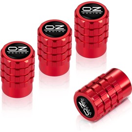 Air Valve Cap, OZ, High-Grade Alloy, for Cars and Motorcycles, Tire Valves, Set of 4, OZ Racing, Red