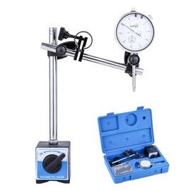 KATSU Tools Dial Indicator with Magnetic Base and 22 Pieces Indicator Points Set, 0-1.0" Tester Gauge, 0.001" Precision, Fine Adjustment, Measuring Toolkit in Storage Case 401111
