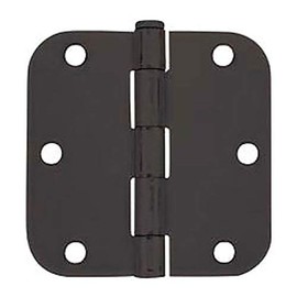 30 Pack - Cosmas Flat Black Door Hinge 3.5" Inch x 3.5" Inch with 5/8" Inch Radius Corners - 37564