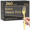 Dealusy 360 Count Extra Heavy Duty Gold Plastic Forks Disposable,