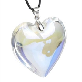 COLORFUL BLING Chunky Glass Puffy Heart Choker Necklace Coloured Glaze Heart Charms Pendant Necklace Y2K Aesthetic Simple Jewelry for Women Girls, Glass, glass
