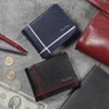 GROOVE GEAR ggs-1023 Men's Wallet, Bi-Fold Wallet, Saffiano Leather, Cross-Line