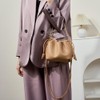 Yocipa Genuine Leather Drawstring Shoulder Bag, Women's, Crossbody Leather, Mini