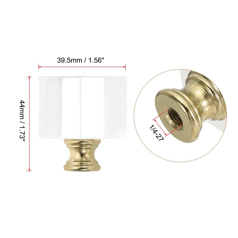 PATIKIL 39mm Lamp Shade Finial, 1 Pcs Cube Crystal Lamp