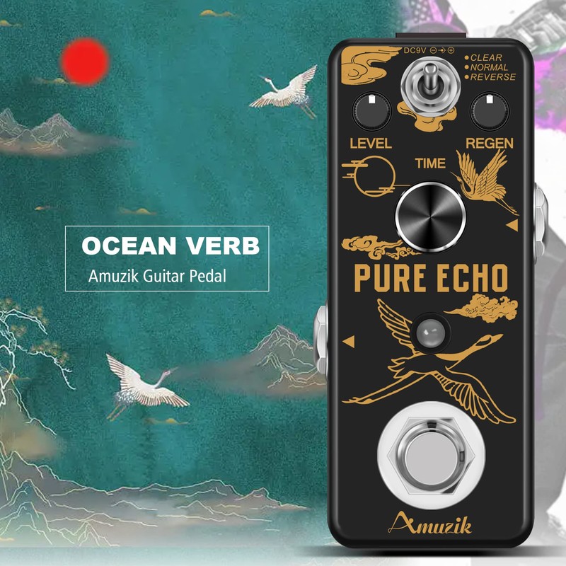 Amuzik Pure Echo Guitar Effect Pedal Analog Digital Delay Effects