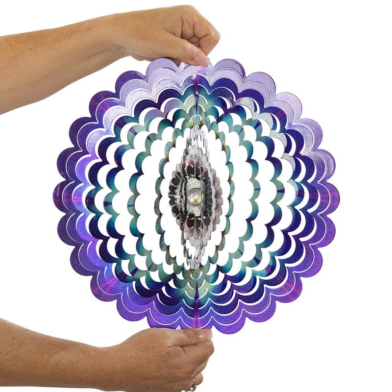 VP Home Floral Burst Mandala Kinetic 3D Metal Outdoor Garden