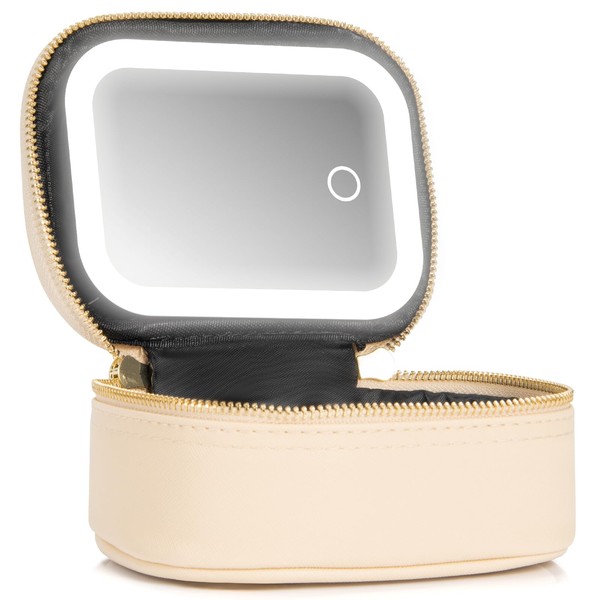 Extrei Gent Mini Makeup Bag Travel Train Case with Mirror