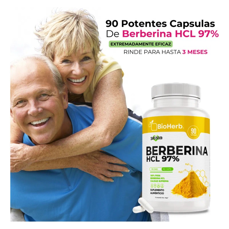 Berberina Hcl Al 97 Clorhidrato Maxima Absorcion 90 Cpsulas