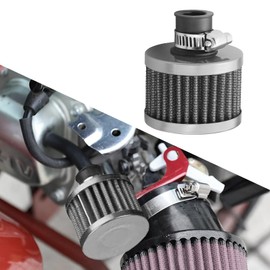 WINUERK Air Filter Cold Air Intake Filter Breather, 12mm Mini Turbo Vent Air Intake Filter Cleaner, Universal Car Accessories Replaces Air Filters Fit for Car Motorcycle Go Kart (Silver)