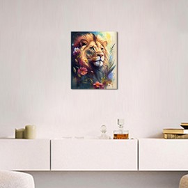 TISHIRON DIY Paint by Numbers for Adults Beginner Lion Adult Paint by Numbers Abstract Florals Art Paint by Number for Adults Paint by Numbers Crafts for Adults Kids 16x20 in