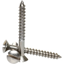 Merriway BH02296 Slotted Raised Countersunk Wood Screws, 3/4 inch x 6 Chrome Plated , Pack of 40 Piece