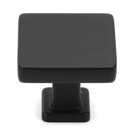 KOOFIZO 10 Pack Black Cabinet Knobs Matte Black Drawer Knobs K08 Square Single Hole Cabinet Pulls for Cabinets Drawer Dresser Cupboard Bedroom Closet Bathroom Vanity