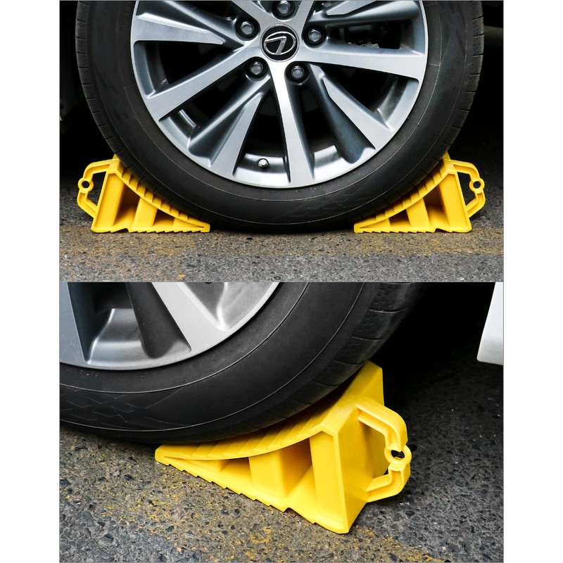 QWORK® Set of 2 wheel chocks, brake chocks for trailers,