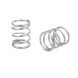 sourcingmap Compression Spring,304 Stainless Steel,12mm OD,1mm Wire Size,15mm Free Length,Silver Tone,10Pcs