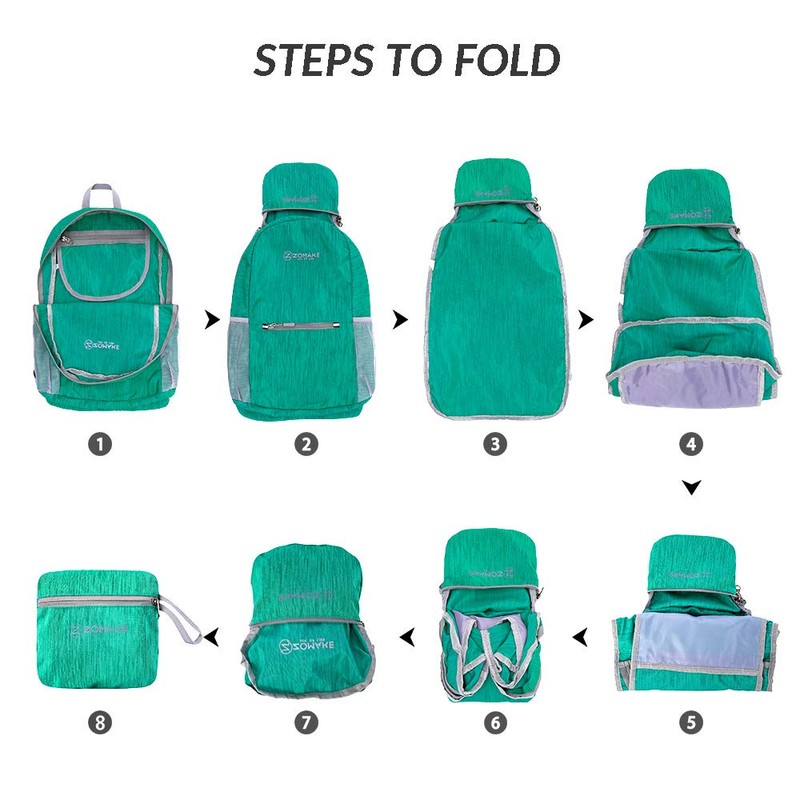 ZOMAKE Folding Backpack, 2.8 gal (10 L) Small Outdoor Backpack,