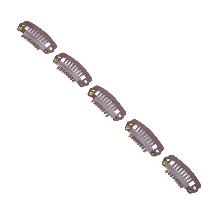 50pcs 8 Tips 8 Teeth Snap Comb Wig Clips Stainless