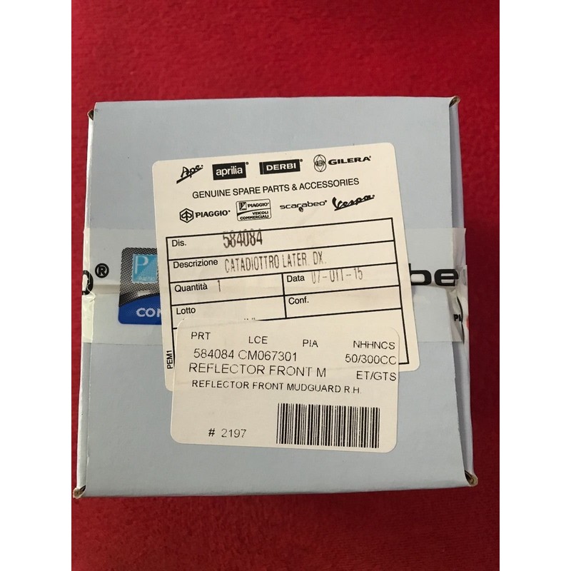 Vespa OEM 1B006553 Reflector lateral izquierdo - Para ajuste frontal